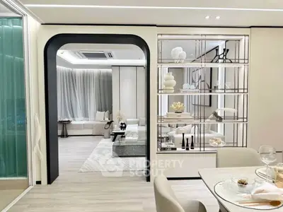 Luxurious modern living room with elegant decor and open layout