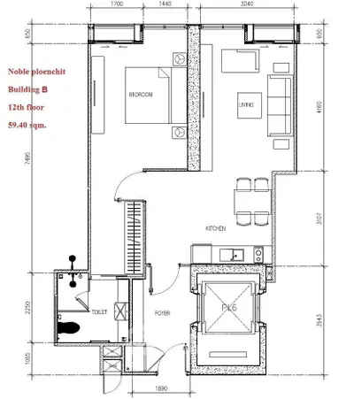  1 Bedroom Condo at Noble Ploenchit-3