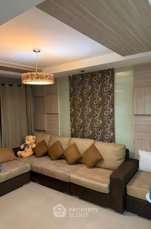 Stylish living room with modern decor and cozy seating arrangement
