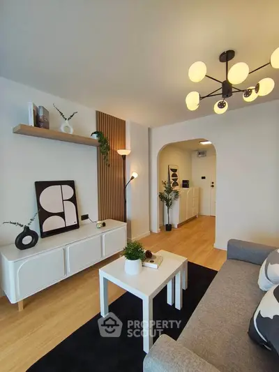 Stylish modern living room with elegant decor and cozy ambiance