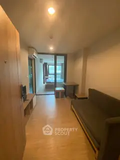 Cozy apartment interior with modern living room and bedroom view