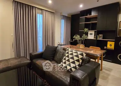 Stylish living room with modern decor and cozy seating area