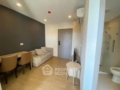 Modern living room with sleek furniture and open layout, perfect for contemporary living.
