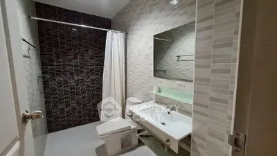 Modern bathroom with sleek design and contemporary fixtures