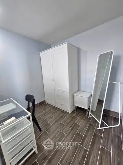 Modern study room with sleek furniture and stylish flooring