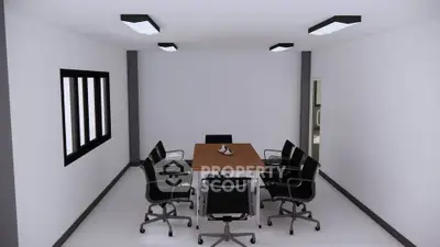 Modern conference room with sleek design and comfortable seating