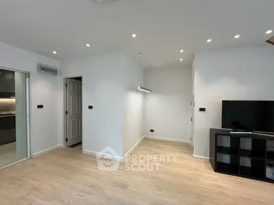 Modern living room with sleek design and open layout