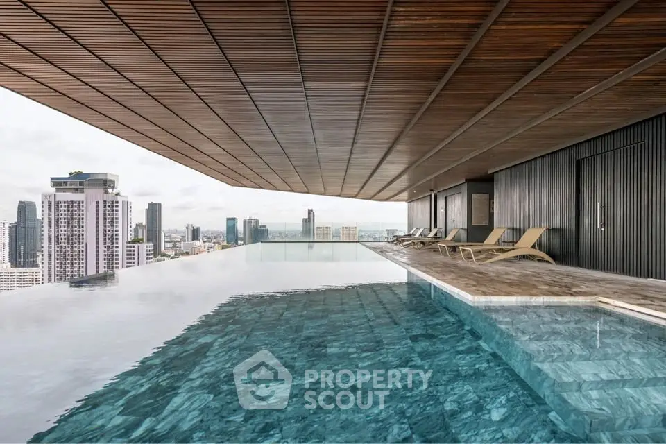 Luxurious rooftop infinity pool with stunning city skyline views