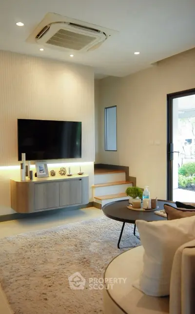 Modern living room with stylish decor and cozy ambiance