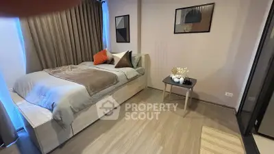 Modern bedroom with stylish decor and cozy ambiance