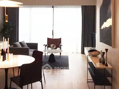Stylish modern living room with elegant furniture and natural light