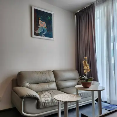 Modern living room with stylish sofa and elegant decor