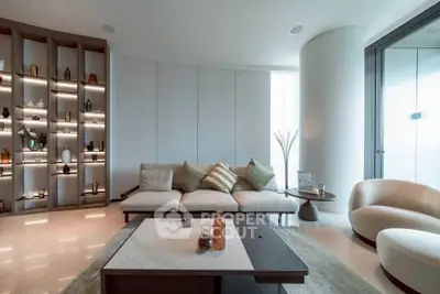 Luxurious modern living room with elegant decor and spacious seating area