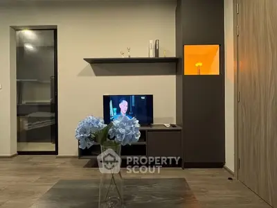 Modern living room with sleek furniture and elegant decor