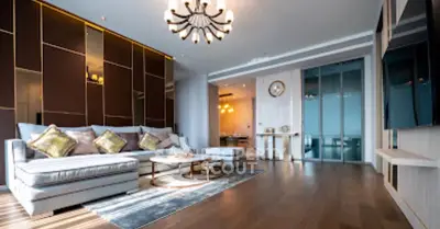 Luxurious modern living room with elegant decor and spacious layout