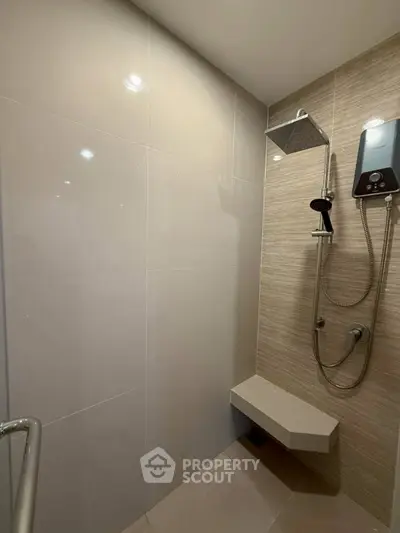 Modern bathroom with sleek shower and minimalist design