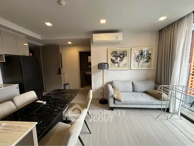 Modern living room with sleek furniture and stylish decor