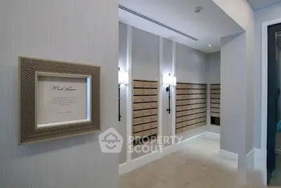 Elegant mailroom with modern design and ample storage space