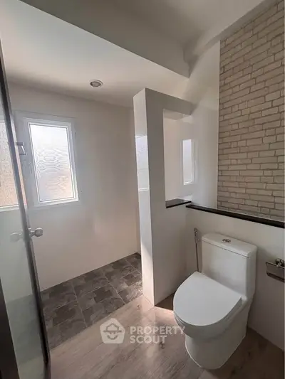 Modern bathroom with sleek design and natural light