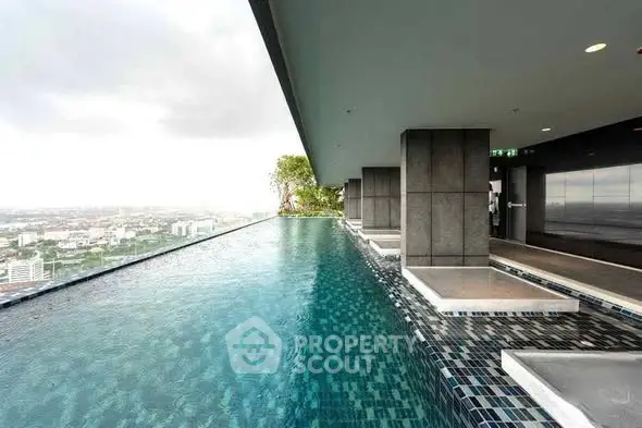 Luxurious rooftop infinity pool with stunning cityscape view
