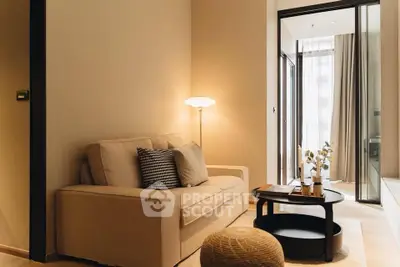 Cozy modern living room with stylish decor and natural light