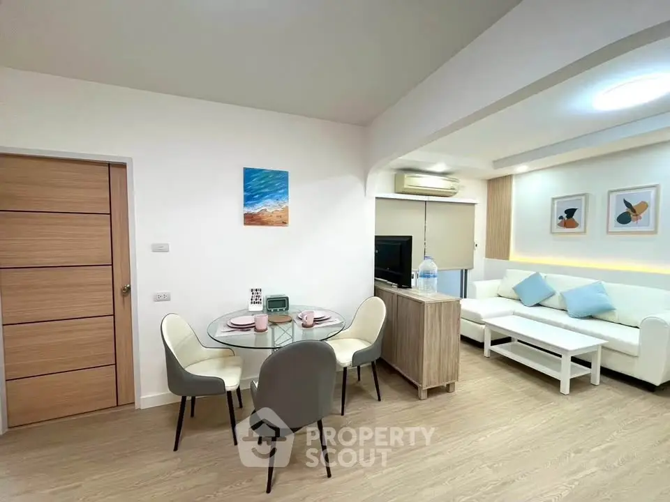 Modern living room with stylish decor and open layout