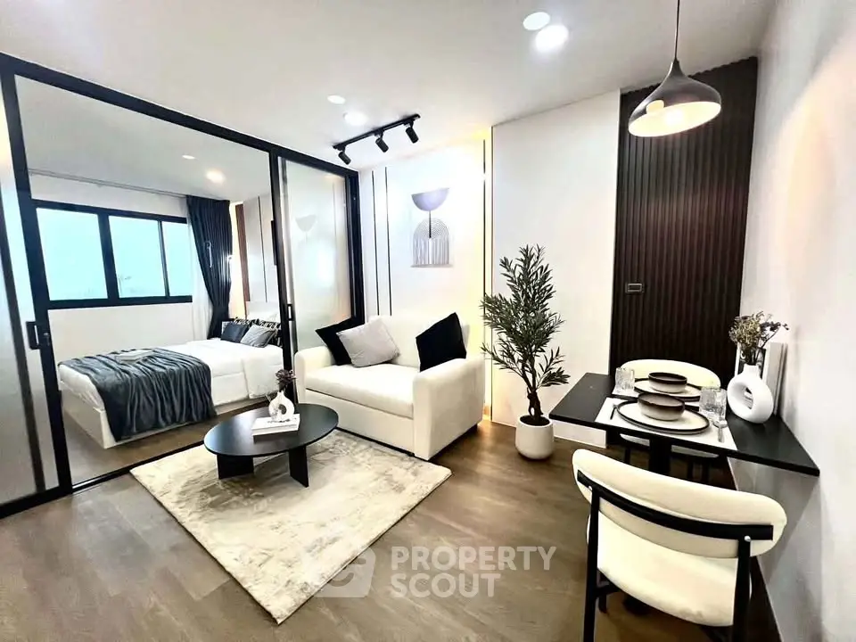 Modern studio apartment with stylish decor and open layout