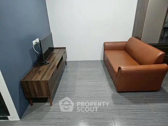 Modern living room with sleek furniture and minimalist design