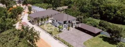 Luxurious estate with expansive driveway and lush greenery, perfect for serene living.