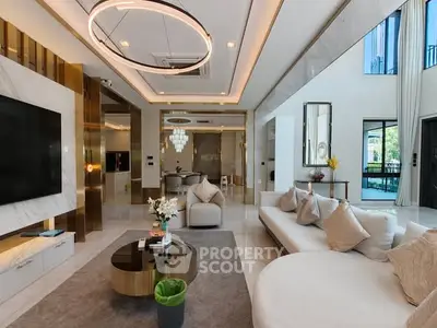 Luxurious modern living room with elegant decor and spacious layout