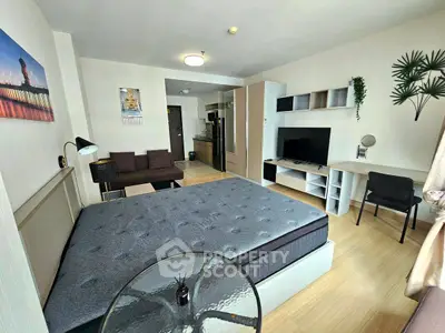 Modern studio apartment with stylish decor and open layout