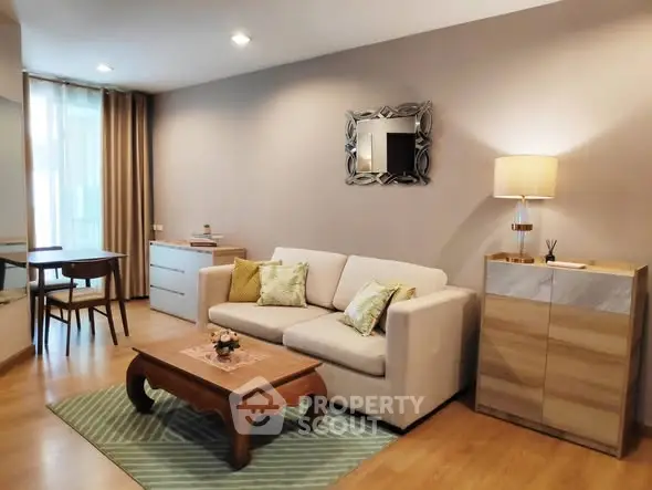 Stylish living room with modern decor and cozy ambiance