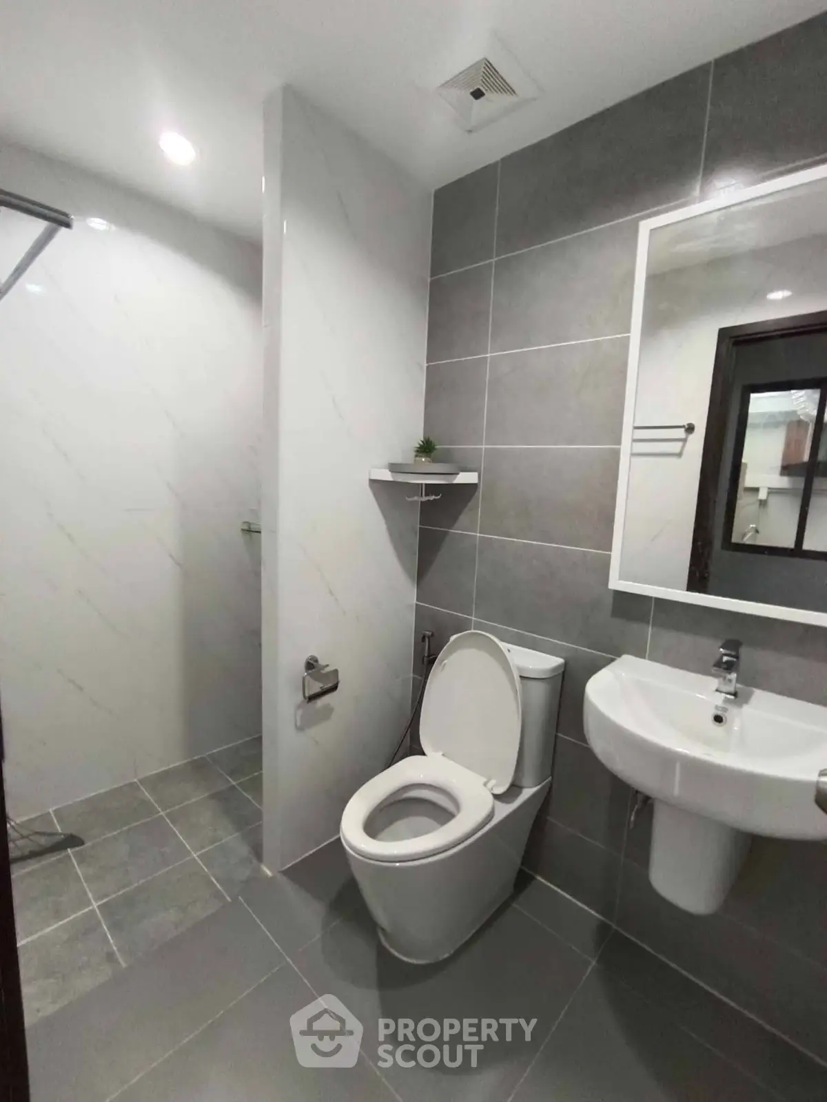 Modern bathroom with sleek design and contemporary fixtures