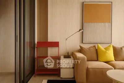 Stylish modern living room with cozy sofa and vibrant decor