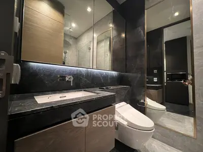 Luxurious modern bathroom with sleek design and high-end fixtures