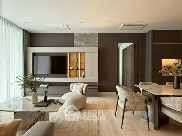 Luxurious modern living room with elegant furniture and stylish decor