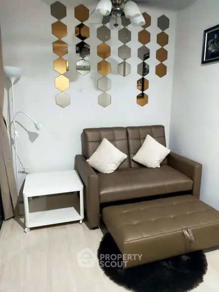 Cozy living room with modern decor and stylish furniture