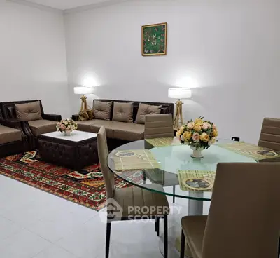 Elegant living room with modern furniture and stylish decor