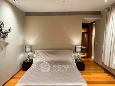 Elegant bedroom with modern decor and ambient lighting