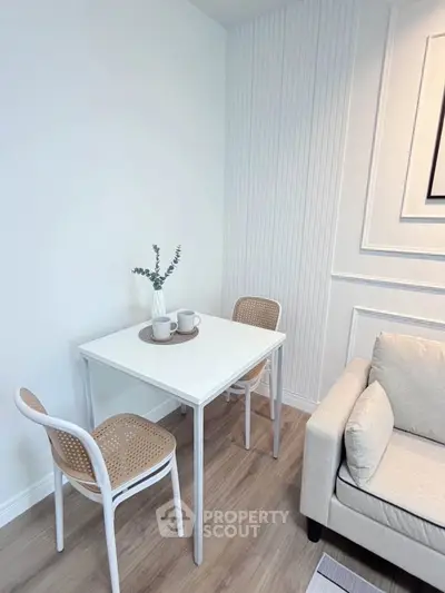 Cozy living room corner with modern decor and minimalist furniture