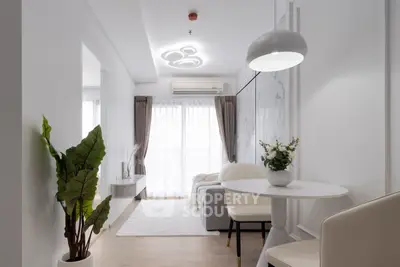 Modern living room with stylish decor and natural light