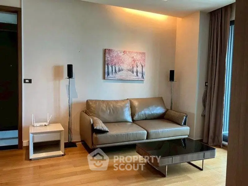 Modern living room with stylish sofa and elegant decor