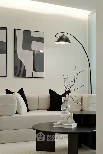 Modern living room with stylish decor and contemporary furniture