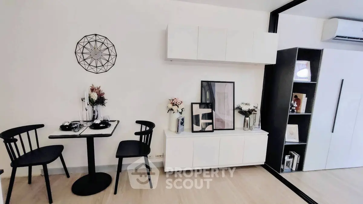 Modern living room with sleek furniture and stylish decor