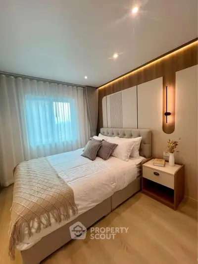 Modern bedroom with cozy lighting and elegant decor