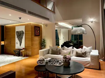 Luxurious modern living room with elegant decor and spacious layout