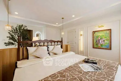 Luxurious bedroom with elegant decor and cozy ambiance