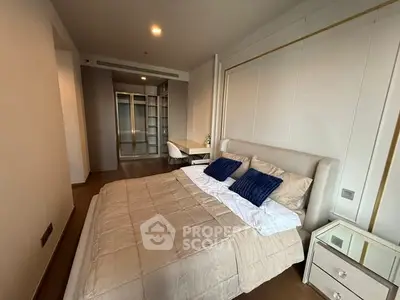 Luxurious bedroom with elegant decor and spacious walk-in closet