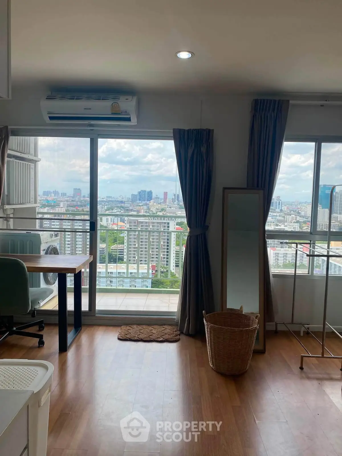 Spacious apartment with stunning city view and modern interior design.