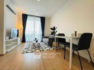 Modern living room with stylish decor and natural light